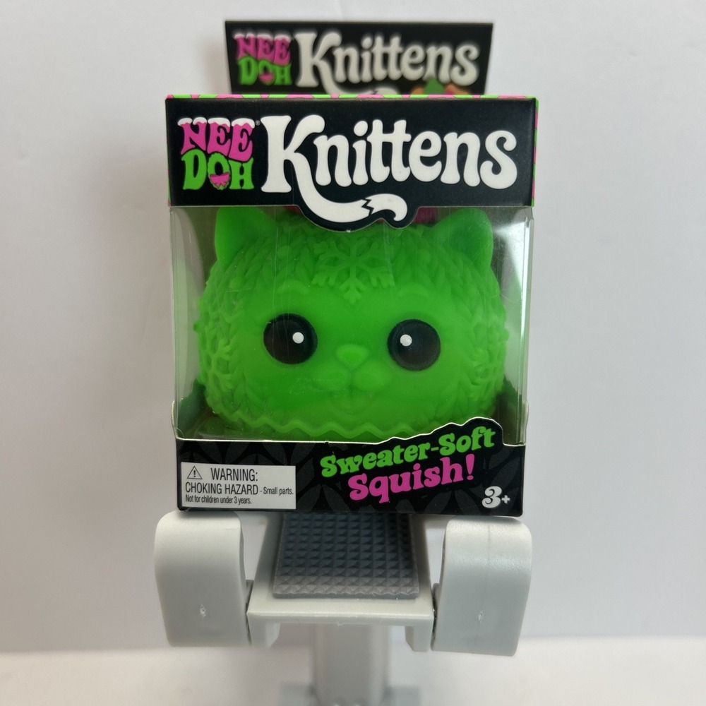 NEW Nee Doh Knittens Sweater-Soft Squish Texture Squeeze Toy Green Ages 3+!
